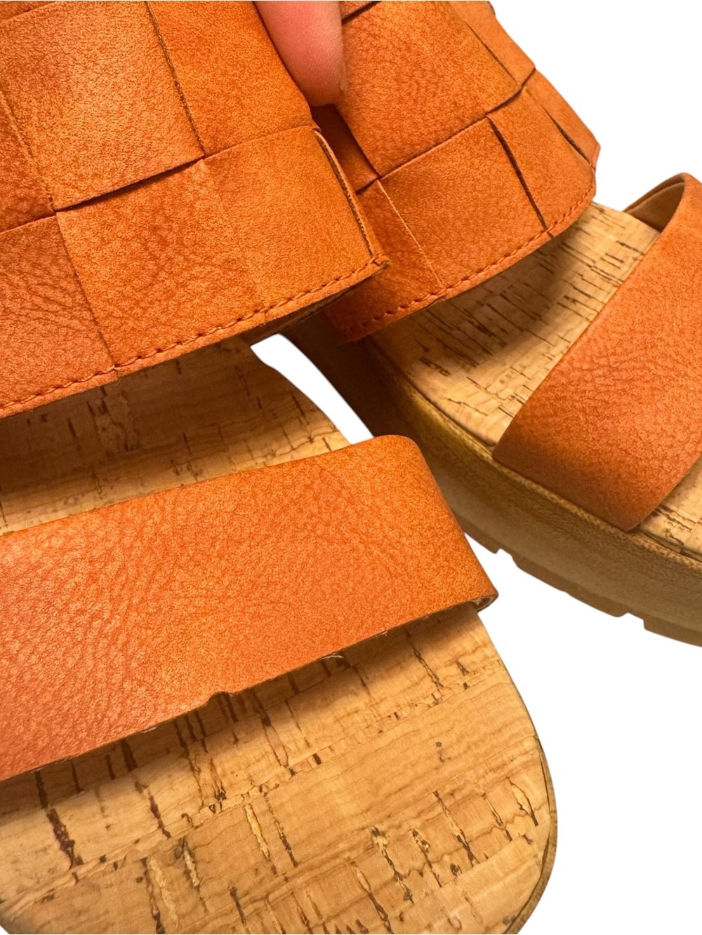 Kork-Ease Orange Woven Platform Sandals faux leather Sz 8 New without tag - Picture 4 of 9